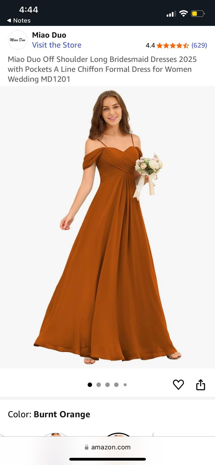 Off Shoulder Bridesmaid Dress
