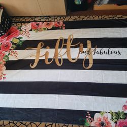 Fifty 50 & Fabulous Birthday Banner