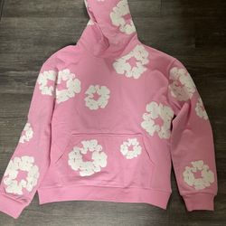 Pink Cotton Wreath denim Tears hoodie *READY TO SHIP*
