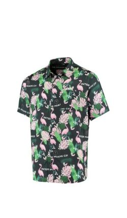 Men's Size XXL Inter Miami CF FOCO Black Floral Button Up Shirt NWT!