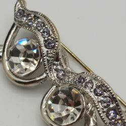 Antique Crystal & Amethyst, Sunglasses Pin, Beautiful piece Retro Jewerly, 
