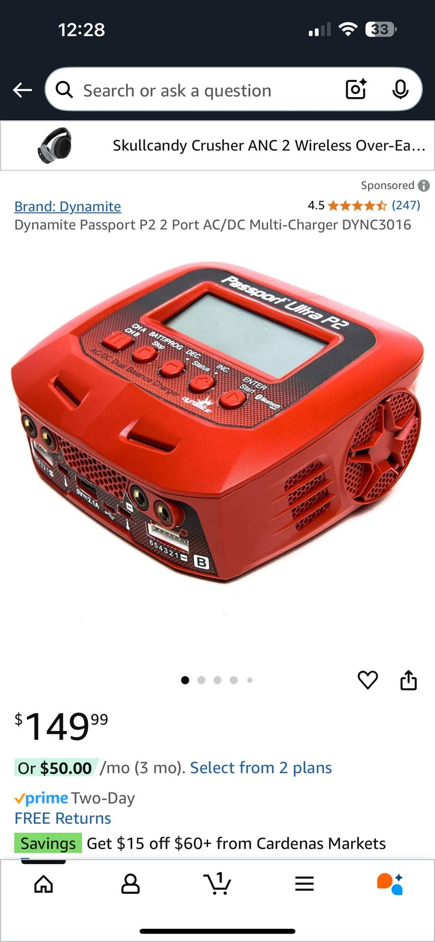 Dynamite Passport P2 2 Port AC/DC Multi-Charger DYNC3016