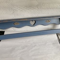 Large Vintage Upcycled Rustic Heart Wooden Wall Shelf