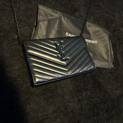 Black Clutch Bag With Black Accents 
