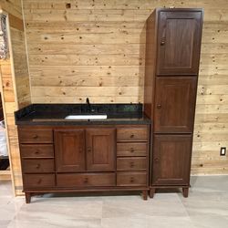 🌲 Solid Wood Custom Vanity Set – Luxury Rustic Bathroom Upgrade 🌲