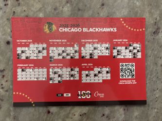 Blackhawks 2025-26 Schedule Magnet
