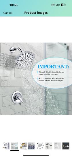 Shower Faucet Set, Single Handle Control Shower Valve and Trim Kit