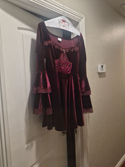 Burgundy Velvet Lace Mini Dress size medium