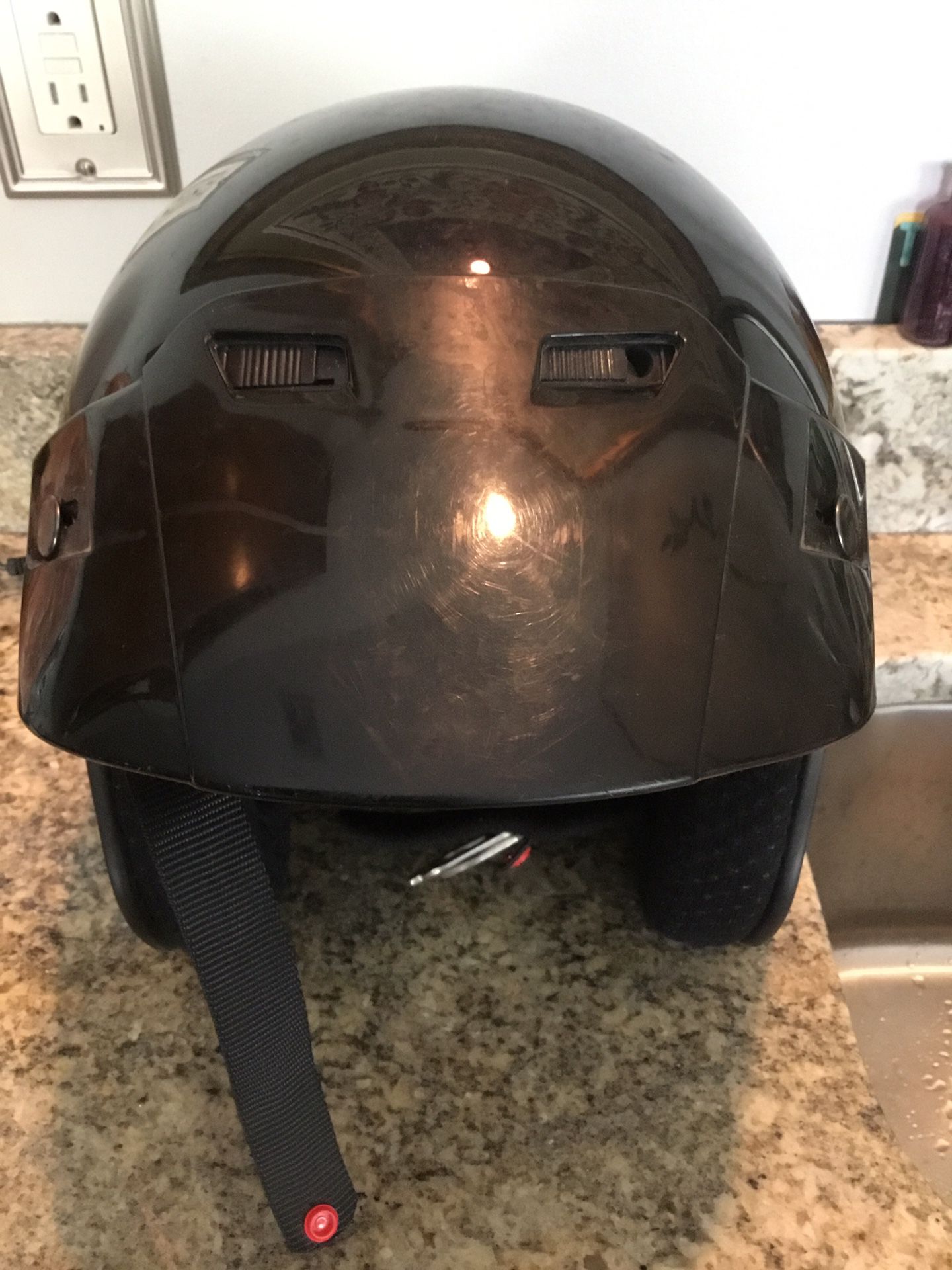 Fulmer AF-255 Black Open Face DOT Helmet -Size Small