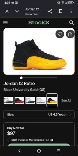 Air Jordan 12 Retro Black University Gold GS