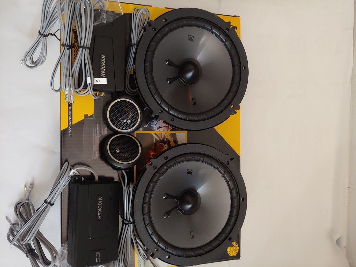 KICKER 1 PAIR 6.5" 300 WATTS COMPONENT SET WITH CROSSOVER CAR SPEAKER ( BRAND NEW PRICE IS LOWEST INSTALL NOT AVAILABLE )