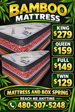 Mattress and box spring king, queen, full, twin