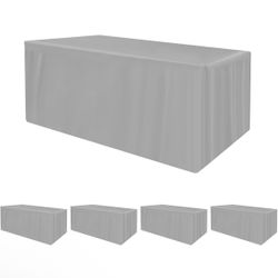 New Gray Tablecloth Set Fitted Tablecloths for 6 Foot 4 pcs