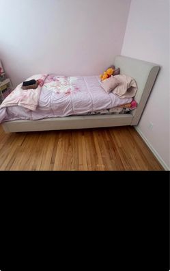 Twin ivory color bed frame