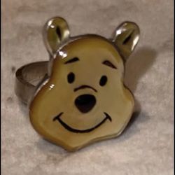 “Pooh” Zuni Don Dewa  “Winnie The Pooh” 925 Sterling Silver Antique Adjustable Ring.