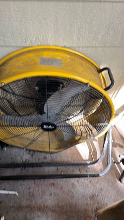 Large Industrial Floor Fan Yellow