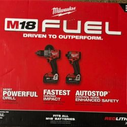 Milwaukee M18 FUEL Hammer And Impact Drill And A 3/8 Impact Wre Ch