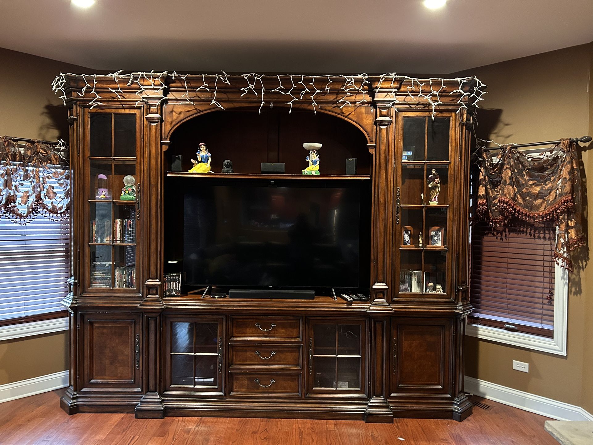 Solid Wood entertainment center - MUST SELL