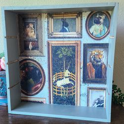 Upcycled Cube Shelf With Fancy Animals