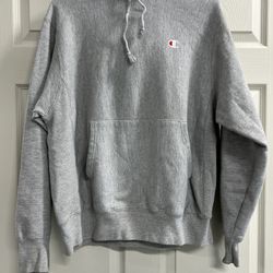 Champion Reverse Weave Heather Gray Hoodie Pullover Sweatshirt - Medium - VGUC