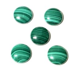 5 Malachite Cabochons