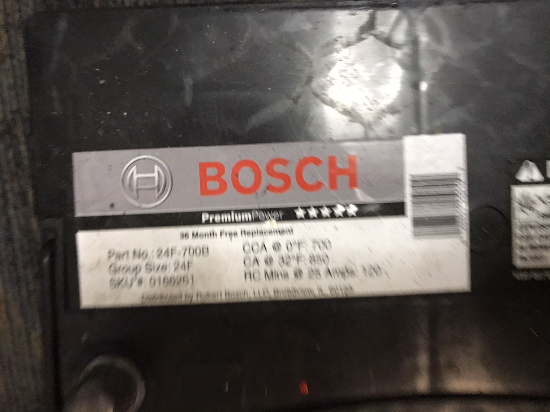 2019 BOSCH CAR BATTERY part#:24F