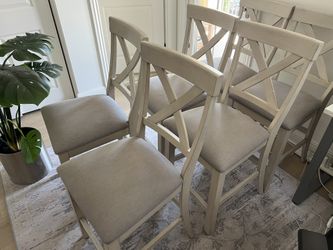 Eight wood Barstools - High Table Chairs