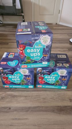 Pampers Easy Ups Boys 3T-4T (198 Count Total - 3 Sealed Boxes)