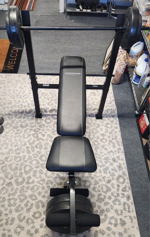 Weight Bench With 90 Lb Weights --- Almost Brand New