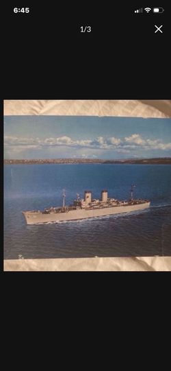 Vintage Color Naval Picture USS General William A Mann T-AP 112 In Seattle