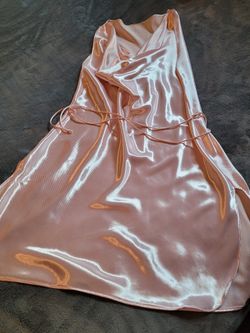 Pink Satin Teddy with Belt.