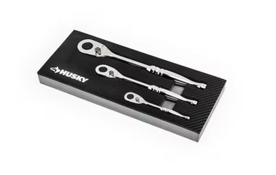 Husky 1/4 in., 3/8 in., and 1/2 in. Drive 72-Tooth Ratchet Set in EVA (3-Piece