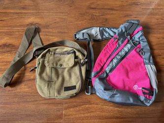 Bundle: Messenger Bag And Cross Body Foldable And Packable Bag