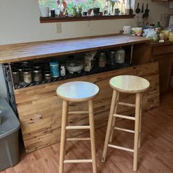 Two Nice Wooden Barstools, $50 