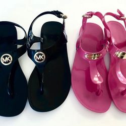 Micheal Kors Sandals Women’s Size 6. Black Pair And A Pink Pair.  FIRM 