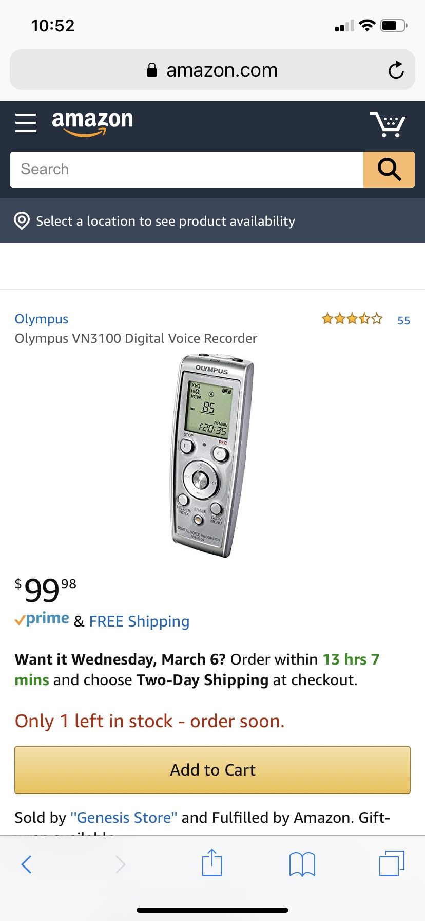 Olympic voice recorder VN -3100