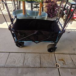 Folding Utility Wagon Cart with All-Terrain Wheels