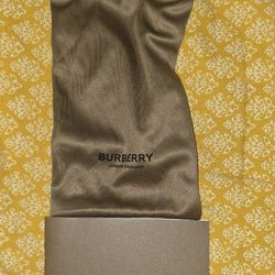 Authentic Burberry Camel Brown Soft Leather Sunglasses Case Dust Bag Booklet Box
