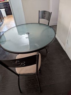 Patio table with two chairs