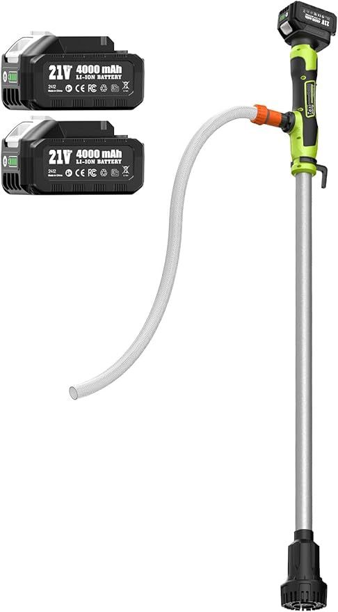 Cordless Stick Water Transfer Pump, 2×4000mAh 21V Rechargeable Battery