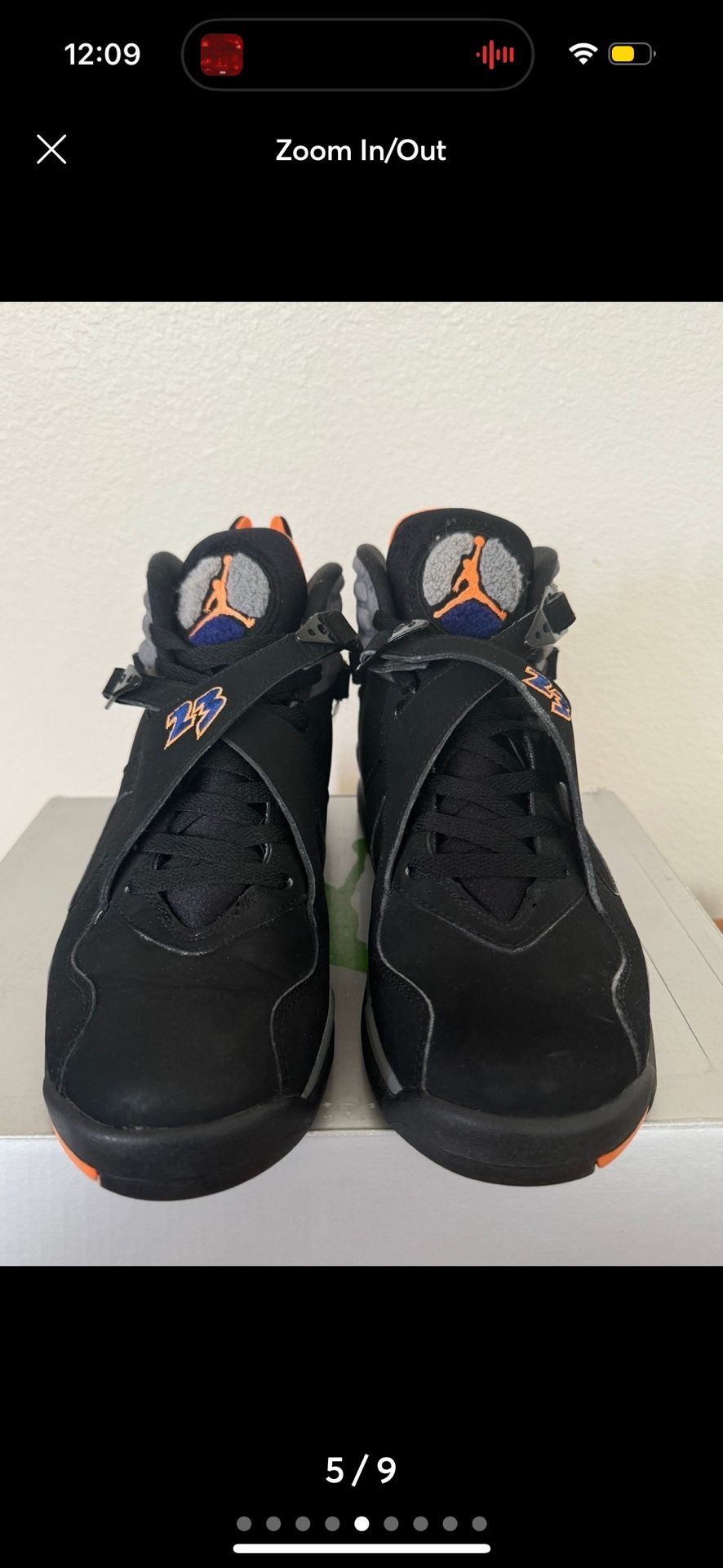Jordan 8 Retro Phoenix Suns Size 8.5 Mens (No Box/Shoes Only)