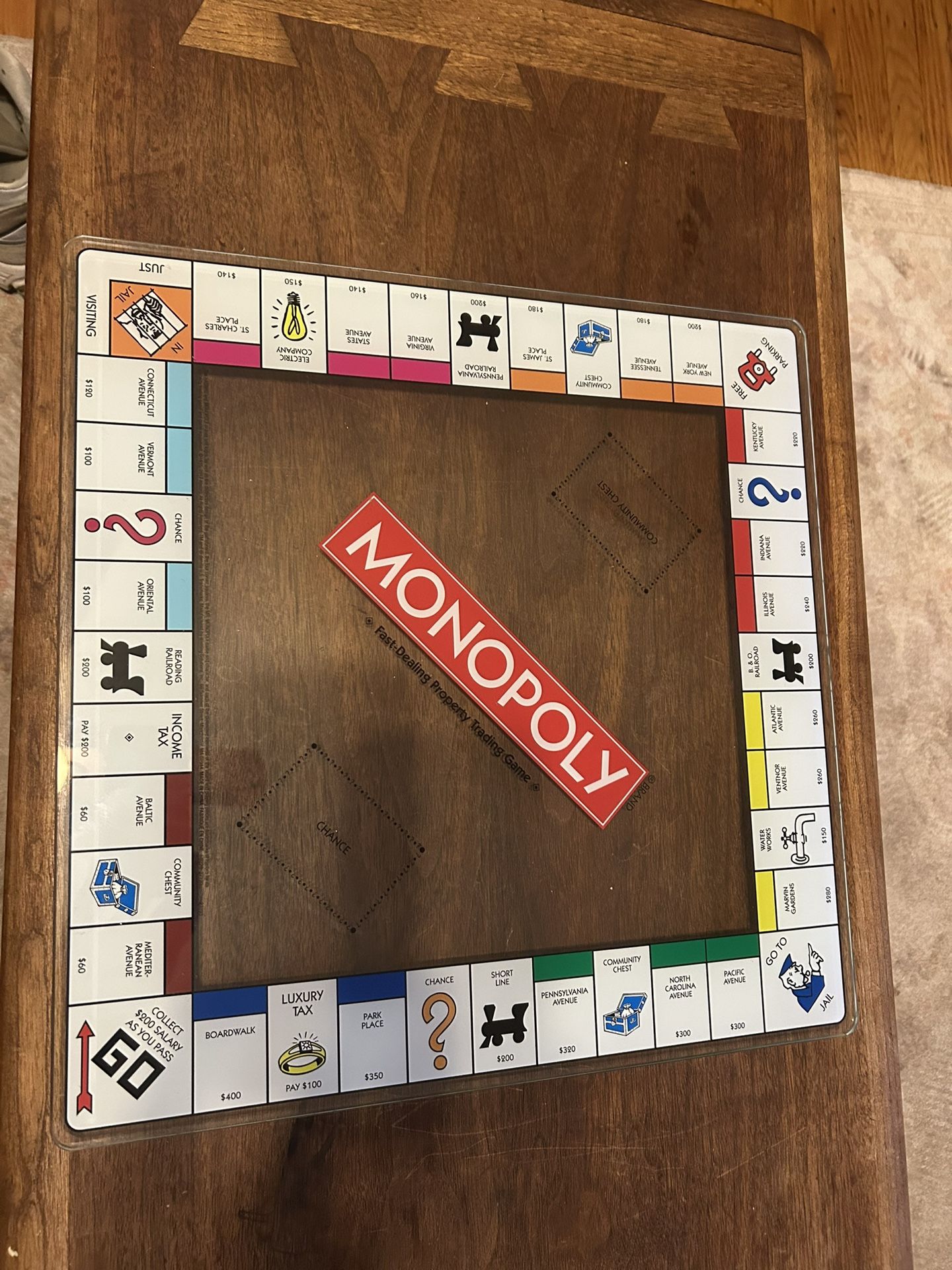 MONOPOLY Glass Series by WS Game Company Deluxe Tempered Glass Game Board Ltd Ed 16”x16”