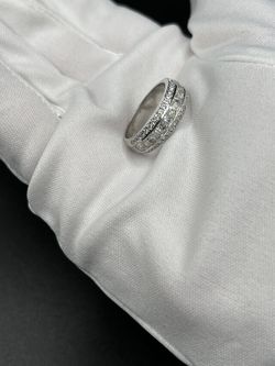 3.50 Ct Princess Cut Moissanite Men's Anniversary Band Ring 925 Sterling Silver