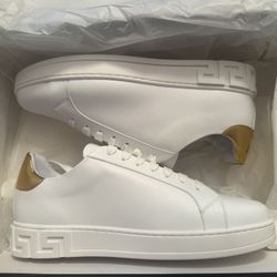 Versace Men's White Greca Sneakers