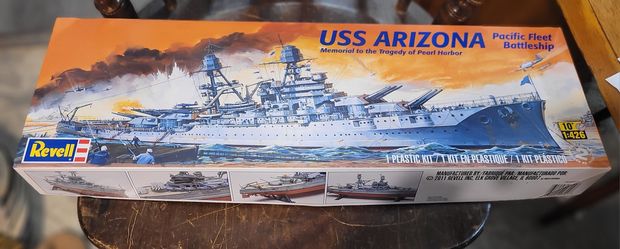 USS ARIZONA WWII Pacific Fleet Battleship Pearl Harbor NOS Model Kit