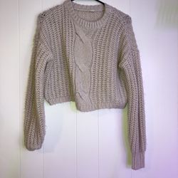Cream Cropped Sweater