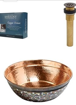 SB302-16NU-AMZ-TG Bardeen Bath Sink, 16 x 16 x 7, NAKED COPPER UNFINIS