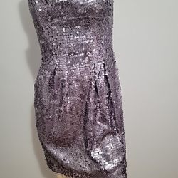 BCBGMAXAZRIA LILAC STRAPLESS SHORT SEQUIN DRESS SZ 4