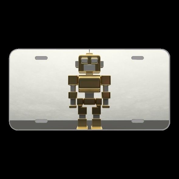 License Plate Novelty Car Front Robot Metal Artificial Intelligence