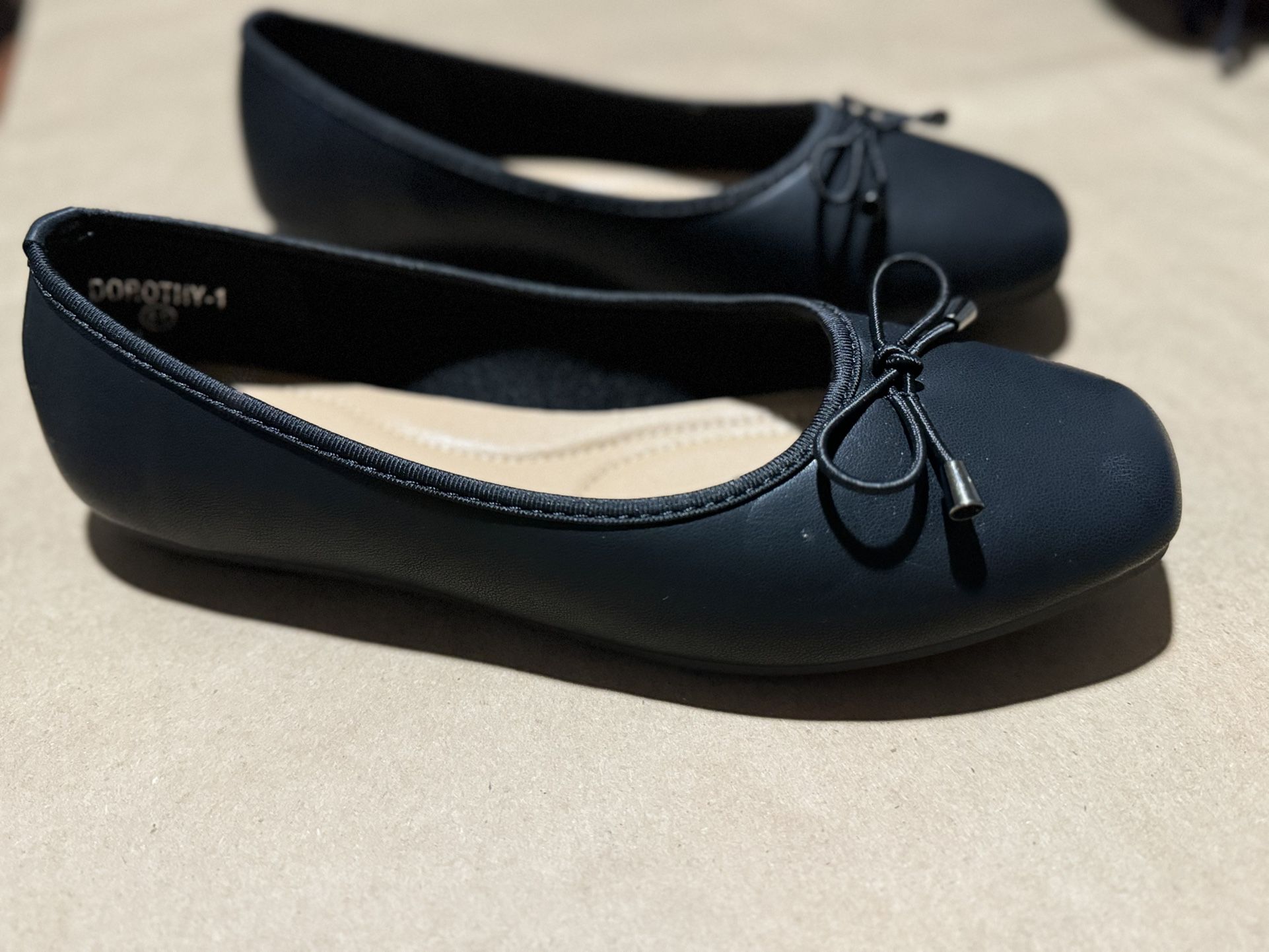 Top Moda Black flat ballerina shoes 8.5 New